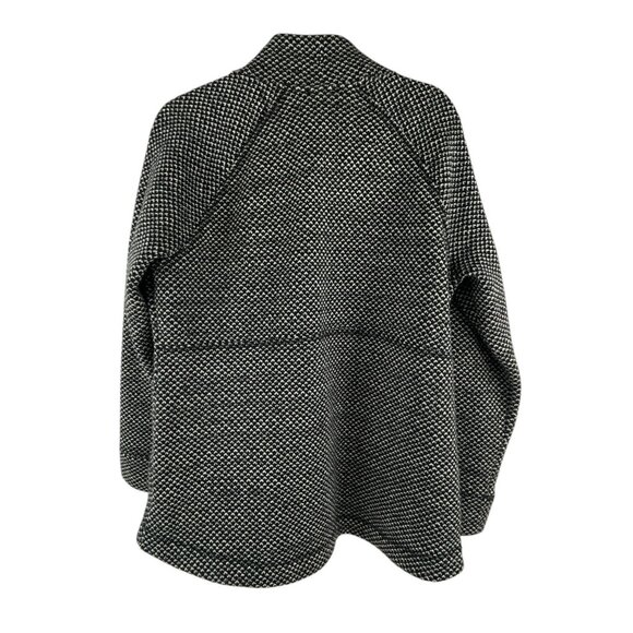 T By Talbots Women's Houndstooth Jacket L Black White Raglan Neutral Casual Corp - Picture 2 of 6